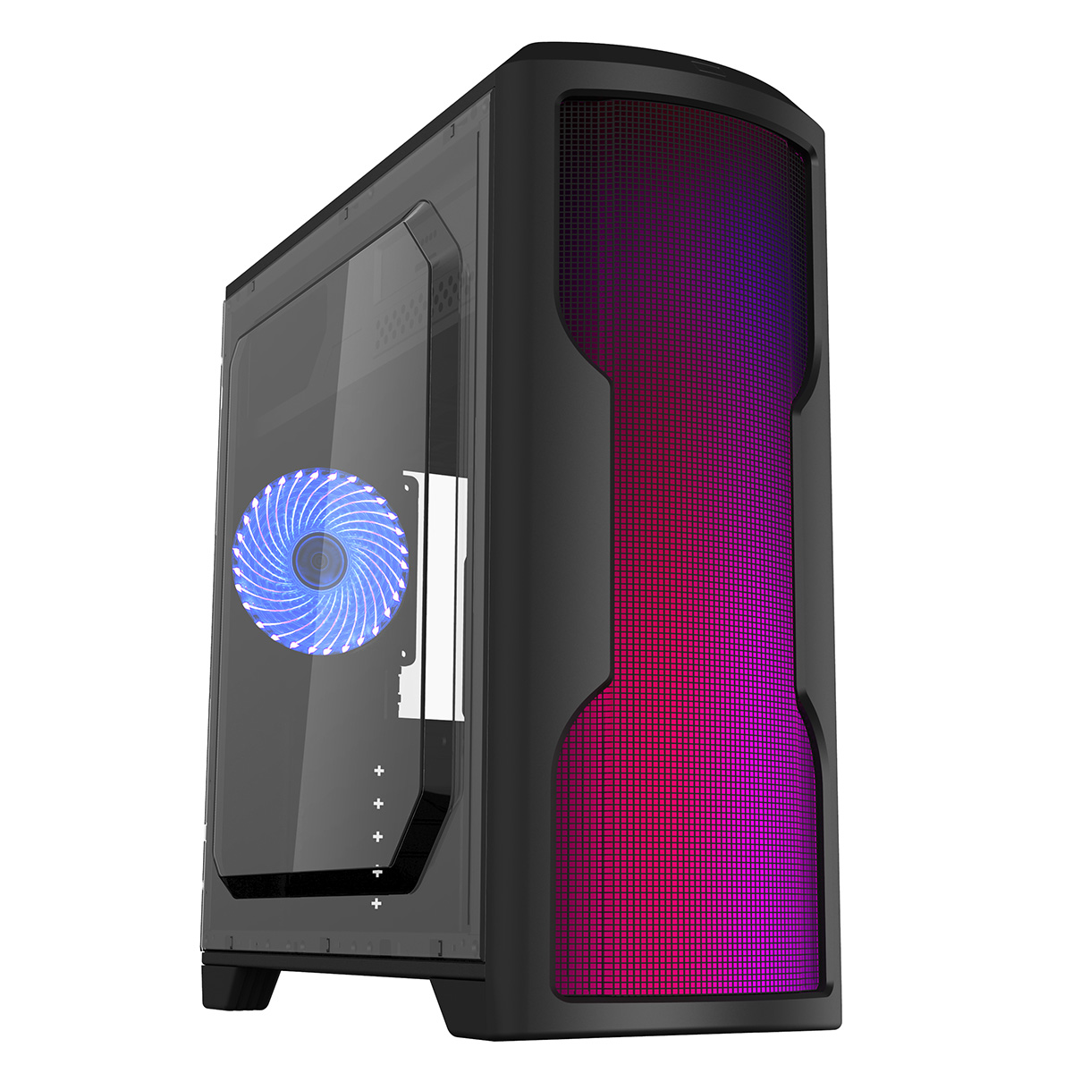 CiT Matrix Black MidTower PC Gaming Case with Rainbow 75 LED Front