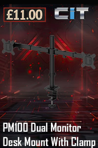 CiT PM100 Dual Monitor Desk Mount With Clamp + Grommet Stand - Only �11.00! In Stock Now @ A One!