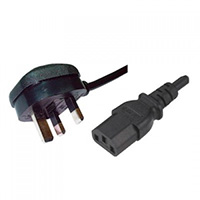 Generic UK 3 Pin Mains Lead C13 5AMP ASTA VDE Certified - Click below for large images