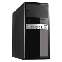 CiT 1016 Gloss BlackSilver Micro ATX Case 500W PSU - Click below for large images