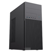 CiT Academy Mid-Tower Office PC Case With USB Type C and 80mm Rear Black Fan and 500W Power Supply Included - Click below for large images