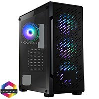 CiT Crossfire Gaming Case 4 x ARGB Fans Glass Side MB SYNC 3pin - Click below for large images