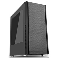 CiT Dark Star Black Mid-Tower Case 1 x 12cm Blue 4 LED Rear Fan With Side Window Panel - Click below for large images