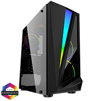 CiT Mars ARGB Black Gaming Case Glass Window USB3.0 HD Audio EPE 4 Fans MB Sync - Click below for large images