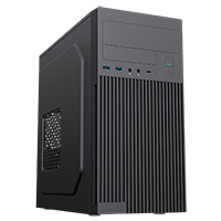 CiT Mentor Micro-ATX Office PC Case With USB Type C and 80mm Rear Black Fan Included - Click below for large images