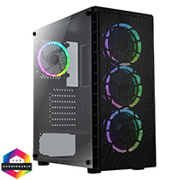 CiT Raider AIR Case 4 x Halo ARGB Fans Mesh Front Side Glass MB SYNC - Click below for large images