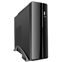 CiT S003B Black Slim Micro ATX or Mini ITX Case Built-in Card-Reader 300W PSU  - Click below for large images