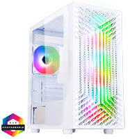 CiT Terra White Micro-ATX PC Gaming Case with 4 x 120mm Infinity Fans Included Tempered Glass Side Panel - Click below for large images