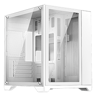GameMax Infinity Mini Micro-ATX PC White Gaming Case With Tempered Glass Side Panel - Click below for large images