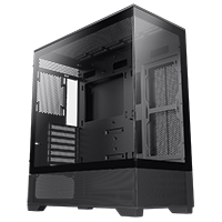 GameMax Vista Black ATX Gaming Case with Tempered Glass Front and Side Panels and GameMax V4.0 ARGB PWM 9 Port Fan Hub Inc. - Click below for large images
