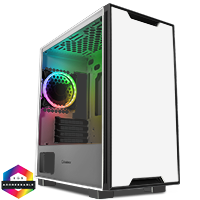 GameMax Commando MATX White 1x Side Window 1 x ARGB Velocity Fan - Click below for large images