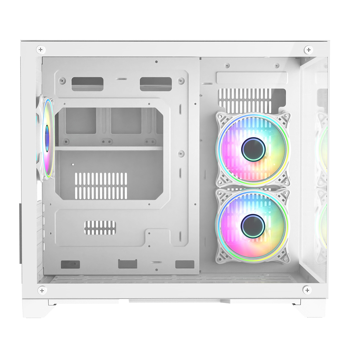 CiT Concept White MATX Gaming Cube with Tempered Glass Front and Side ...