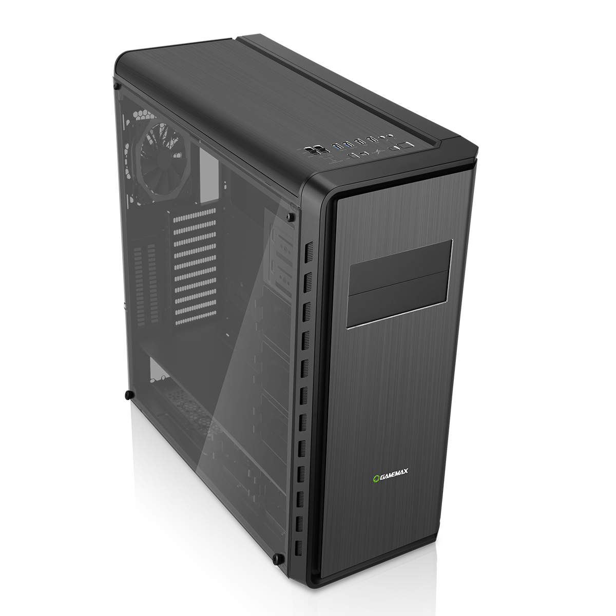GameMax Precision Full Tower Gaming Case Tempered Side RGB Controller ...
