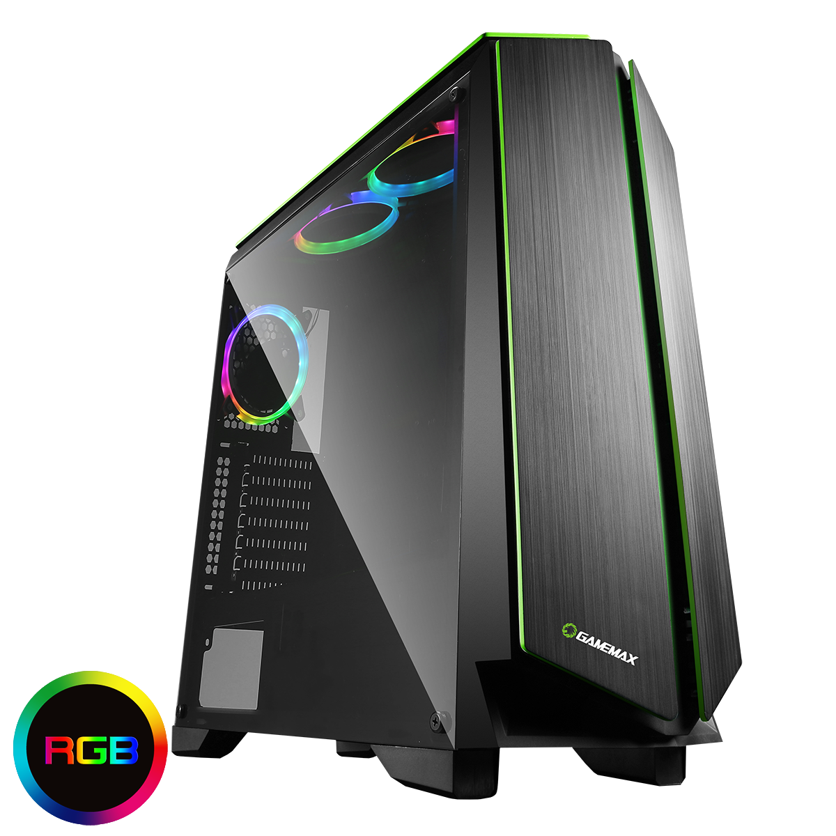 GameMax Zircon RGB Mid-Tower Gaming Case With Full Side Window - Cases ...