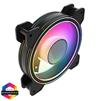 CiT Celsius 120mm Infinity ARGB Black 4pin PWM PC Cooling Dual-Ring Fan - Click below for large images