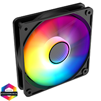 CiT Halo 120mm Infinity ARGB Black 4pin PWM PC Cooling Fan - Click below for large images