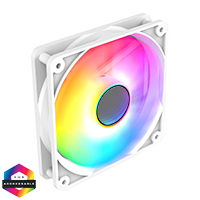 CiT Halo 120mm Infinity ARGB White 4pin PWM PC Cooling Fan - Click below for large images