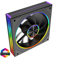 CiT Saturn Reverse 120mm ARGB Black 4pin PWM PC Cooling Infinity Fan - Click below for large images