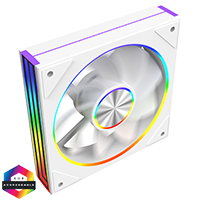 CiT Saturn Reverse 120mm ARGB White 4pin PWM PC Cooling Infinity Fan - Click below for large images
