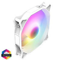 CiT Siberia 120mm RGB Rainbow White Master PC Inner-Ring Cooling Fan - Click below for large images