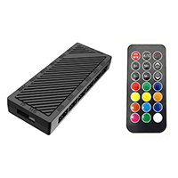 CiT ARGB PWM 6 Port Fan Hub With SATA Power and RF Remote - Click below for large images