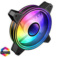 CiT Pro CF120 120mm ARGB Black Dual-Ring Infinity Fan - Click below for large images