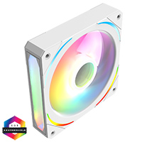 CiT Pro Lightning 120mm Three-Sided Infinity ARGB White 3pin PC Cooling Fan - Click below for large images