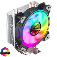 GameMax Ice Blade CPU Cooler With 120mm PWM ARGB Infinity Fan 4 x 6mm Heat Pipes TDP 190W - Click below for large images