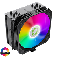 GameMax Sigma 540 Black ARGB CPU Cooler With 130mm PWM ARGB Fan 4 x 6mm Heat Pipes TDP 200W - Click below for large images