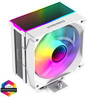 GameMax Sigma 550 White ARGB CPU Cooler With 120mm PWM ARGB Infinity Fan 5 x 6mm Heat Pipes TDP 220W - Click below for large images
