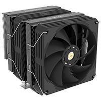 GameMax Twin600 Dual-Tower Black CPU Cooler With 120mm Fluid Dynamic Bearing PWM Fan 6 x 6mm Heat Pipes TDP 250W - Click below for large images