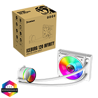 GameMax Iceburg 120mm AIO ARGB Water Cooler White - Click below for large images