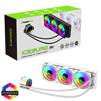 GameMax Iceburg 360mm White AIO ARGB Water Cooler - Click below for large images