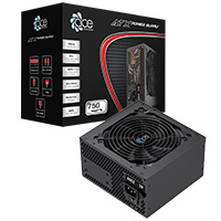 ACE 750w ATX PSU With 120mm Fan and Flat Black Cables - Click below for large images