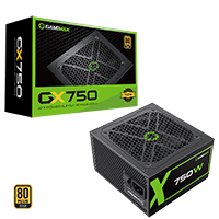 GameMax GX750W Modular 80 Plus Gold Black Power Supply with 120mm FDB Fan - Click below for large images
