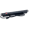 View more info on Powercool 1U PDU Horizontal Type 6Way UK Sockets On Off Switch C14 Connector...