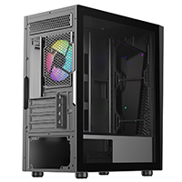 CiT Alpha Black Micro-ATX PC Gaming Case with 1 x ARGB LED Strip and 1 x 120mm Three-Sided Infinity ARGB 4pin PWM Fan - Alternative image