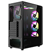 CiT Blade Black ATX Gaming Case with Tempered Glass Panels with 70 Percent Tint with 6 x Inner-Ring ARGB Fans and 6-Port Hub - Alternative image