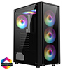 View more info on CiT Blade Black ATX Gaming Case with Tempered Glass Panels with 70 Percent Tint with 6 x Inner-Ring ARGB Fans and 6-Port Hub...