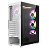 CiT Blade White ATX Gaming Case with Tempered Glass Panels with 70 Percent Tint with 6 x Inner-Ring ARGB Fans and 6-Port Hub - Alternative image