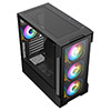 CiT Bolt Black Micro-ATX Gaming Case With 4 x 120mm ARGB Infinity Fans and Tempered Glass Panels With 30 Percent Tint - Alternative image