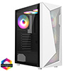 View more info on CiT Carisma White ATX Gaming Case with Mesh and ABS Front and Tempered Glass Side Panel with 6 x ARGB Fans and 6-Port MB Sync Hub...