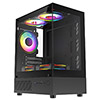 CiT Celsius Black Micro-ATX Gaming Case with Tempered Glass Front and Side Panels with 3 x CiT Celsius Dual-Ring Infinity Fans - Alternative image