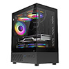 CiT Celsius Black Micro-ATX Gaming Case with Tempered Glass Front and Side Panels with 3 x CiT Celsius Dual-Ring Infinity Fans - Alternative image