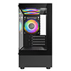 CiT Celsius Black Micro-ATX Gaming Case with Tempered Glass Front and Side Panels with 3 x CiT Celsius Dual-Ring Infinity Fans - Alternative image