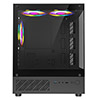 CiT Celsius Black Micro-ATX Gaming Case with Tempered Glass Front and Side Panels with 3 x CiT Celsius Dual-Ring Infinity Fans - Alternative image