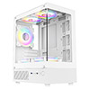 CiT Celsius White Micro-ATX Gaming Case with Tempered Glass Front and Side Panels with 3 x CiT Celsius Dual-Ring Infinity Fans - Alternative image