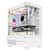 CiT Celsius White Micro-ATX Gaming Case with Tempered Glass Front and Side Panels with 3 x CiT Celsius Dual-Ring Infinity Fans - Alternative image