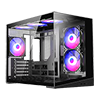 View more info on CiT Chasm Black Micro-ATX Glass Gaming Case With 10 Degree Slanted Base and 6 x ARGB Fans Included...