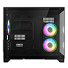 CiT Concept Black MATX Gaming Cube with Tempered Glass Front and Side Panels with 3 x CiT Tornado Dual-Ring Infinity Fans - Alternative image